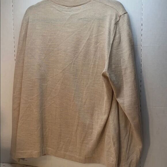 Andrea Viccaro Womens 2X Beige Long-Sleeve Sweater 100% Merino Wool Made In Ital - Picture 3 of 4